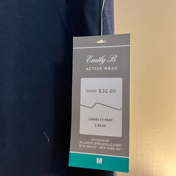 NWT Emily B Navy Blue Sweatpants M - Picture 2 of 6